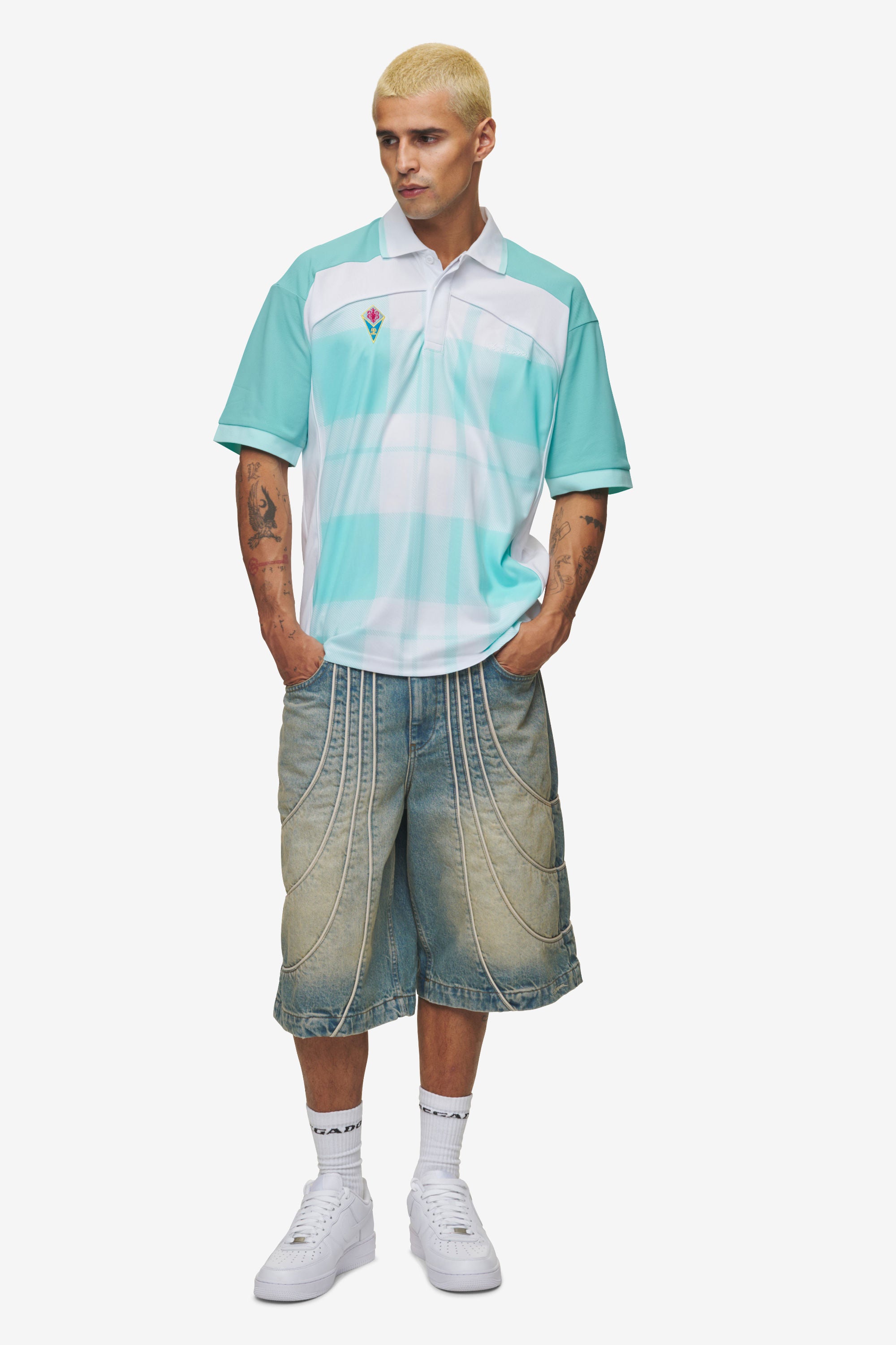 Pegador Lawn Jersey Sky Blue White Detailshot aus der High summer Kollektion für Herren