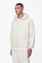 Pegador Winds Terry Raglan Sweat Jacket Cream Melange Seitenansicht aus der Last Minute Kollektion für Herren