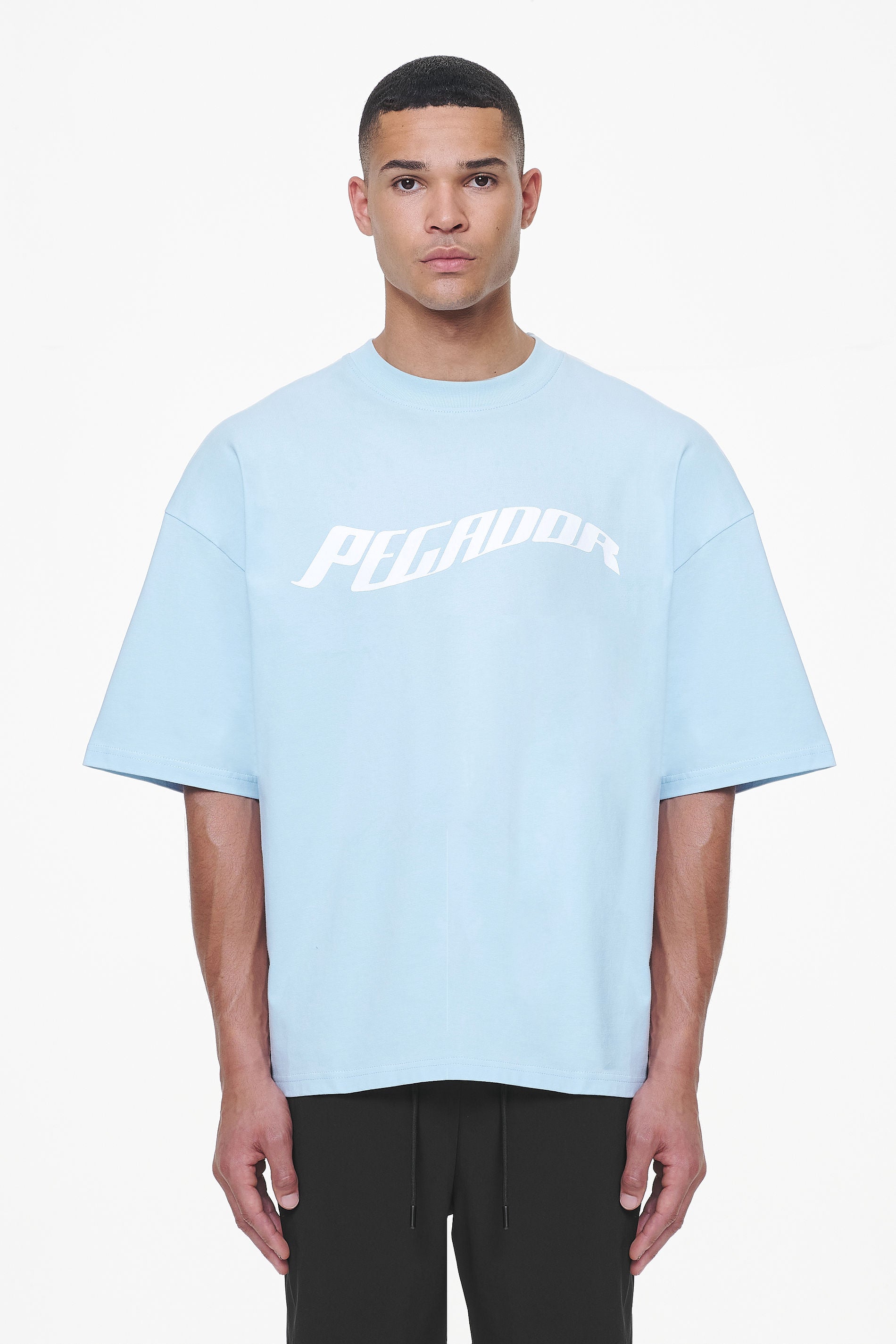 Pegador Kinley Boxy Tee Vintage Aqua Hauptansicht aus der Last Minute Kollektion für Herren