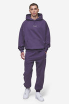 Pegador Logo Boxy Hoodie Washed Deep Purple Ganzkörper Bild aus der Most Alive Kollektion für Herren