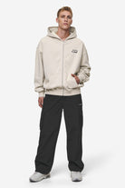 Pegador Fox Oversized Sweat Jacket Washed Light Beige Ganzkörper Bild aus der Most Alive Kollektion für Herren