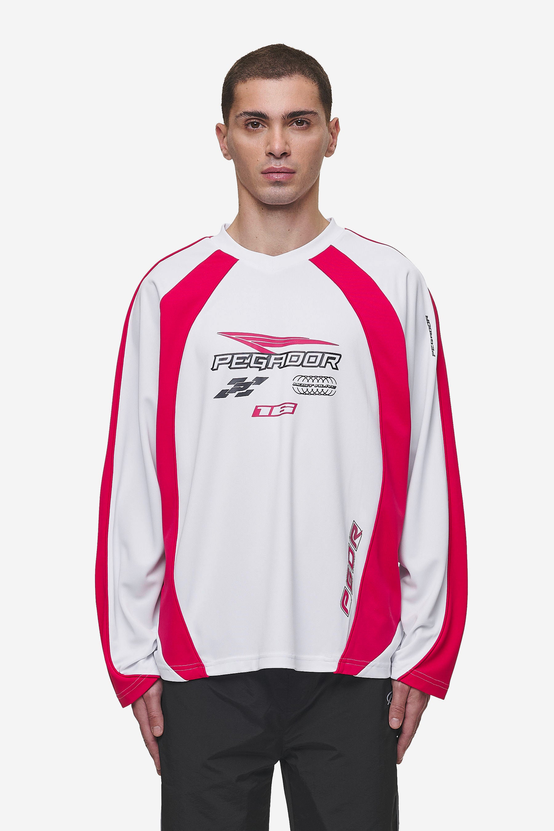 Pegador Mosco Longsleeve Jersey White Virtual Pink Hauptansicht aus der Most Alive Kollektion für Herren