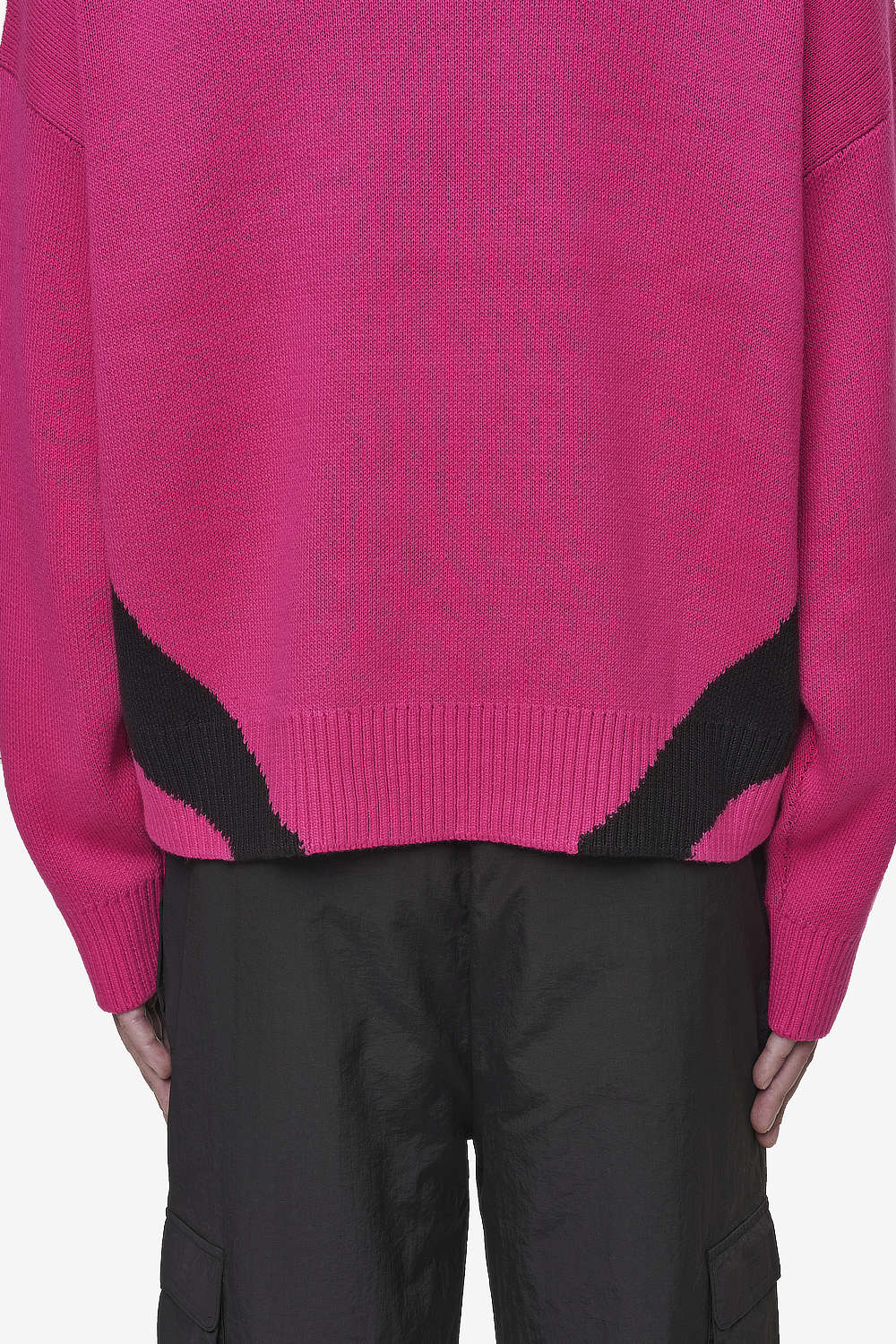 Pegador Kazan Boxy Knit Sweater Virtual Pink Black Detailshot aus der Most Alive Kollektion für Herren