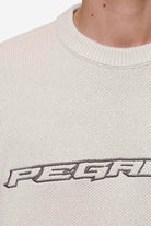 Pegador Lenox Oversized Knit Sweater Light Beige Detailshot aus der Most Alive Kollektion für Herren