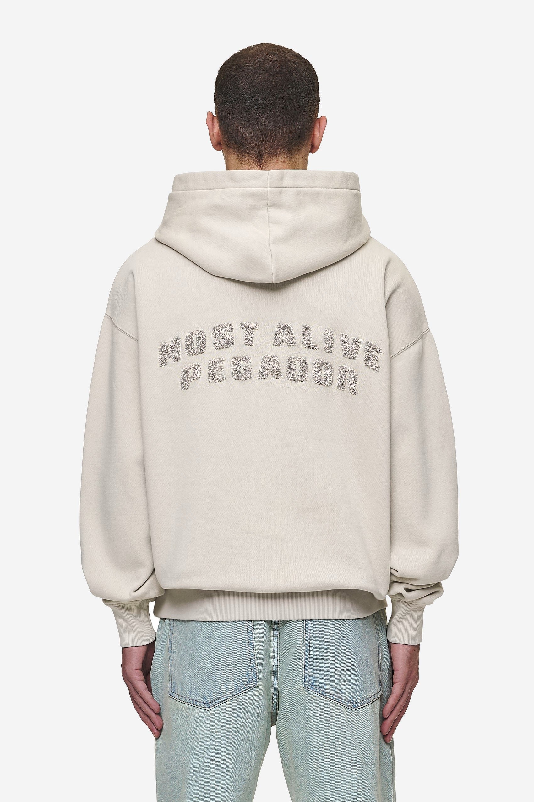 Pegador Buford Oversized Hoodie Washed Light Beige Hauptansicht aus der Most Alive Kollektion für Herren