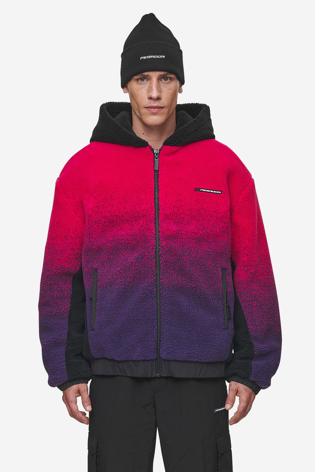 Pegador Absecon Teddy Jacket Virtual Pink Deep Purple Black Hauptansicht aus der Most Alive Kollektion für Herren