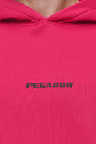 Pegador Colne Logo Oversized Hoodie Washed Virtual Pink Black Detailshot aus der Most Alive Kollektion für Herren