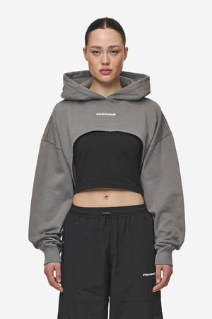 Pegador Mina Super Cropped Hoodie Washed Deep Grey Hauptansicht aus der Most Alive Kollektion für DaHerren