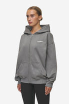 Pegador Ramira Oversized Sweat Jacket Washed Deep Grey White Gegenansicht aus der Most Alive Kollektion für DaHerren