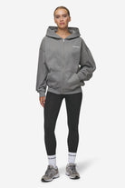 Pegador Ramira Oversized Sweat Jacket Washed Deep Grey White Ganzkörper Bild aus der Most Alive Kollektion für DaHerren