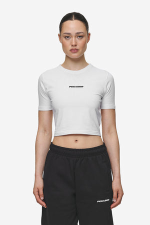 Pegador Ines Cropped Baby Tee White Black Gum Hauptansicht aus der Most Alive Kollektion für DaHerren