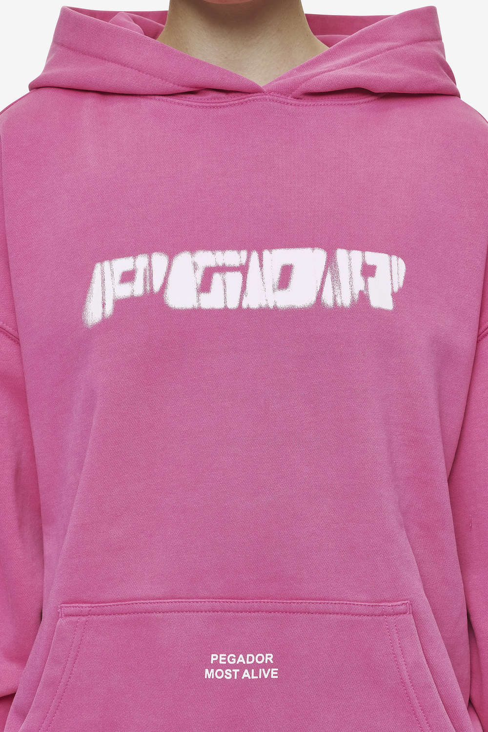 Pegador Suta Oversized Hoodie Vintage Digital Pink Detailshot aus der Most Alive Kollektion für DaHerren