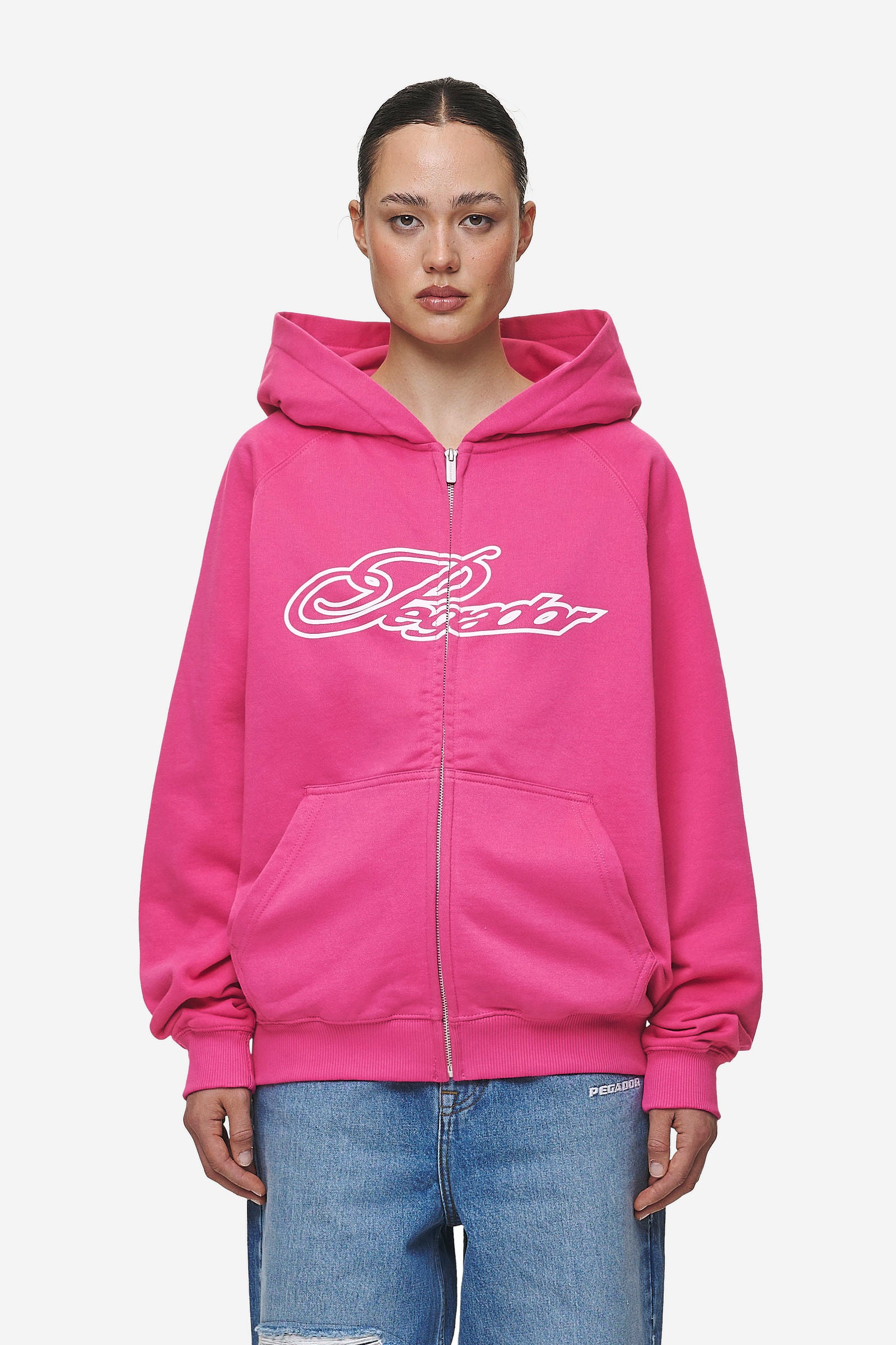 Pegador Anna Oversized Sweat Jacket Washed Digital Pink Hauptansicht aus der Most Alive Kollektion für DaHerren