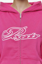 Pegador Anna Oversized Sweat Jacket Washed Digital Pink Detailshot aus der Most Alive Kollektion für DaHerren