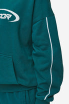 Pegador Naomi Oversized Hoodie Washed Urban Turquoise Detailshot aus der Most Alive Kollektion für DaHerren