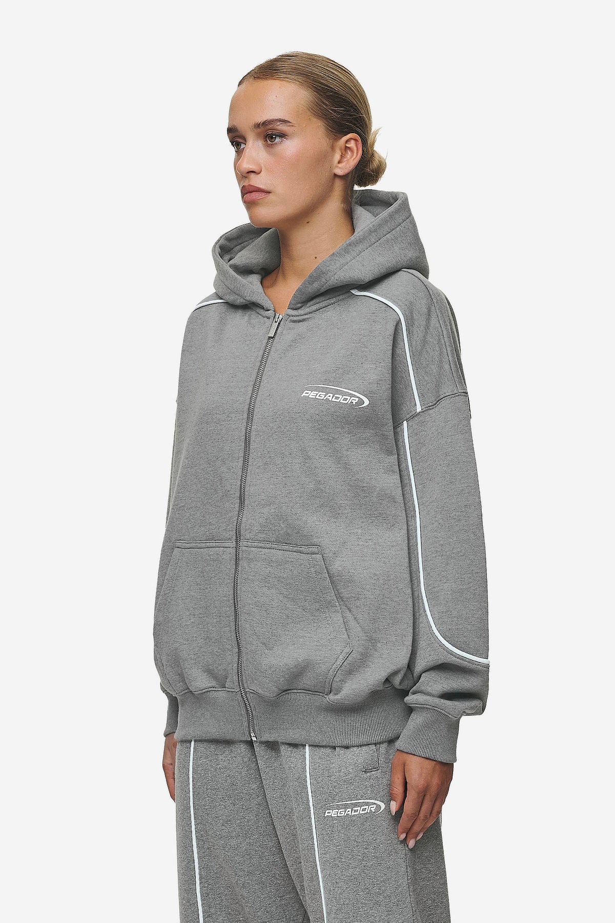 Pegador Silvi Oversized Sweat Jacket Deep Grey Melange Gegenansicht aus der Most Alive Kollektion für DaHerren