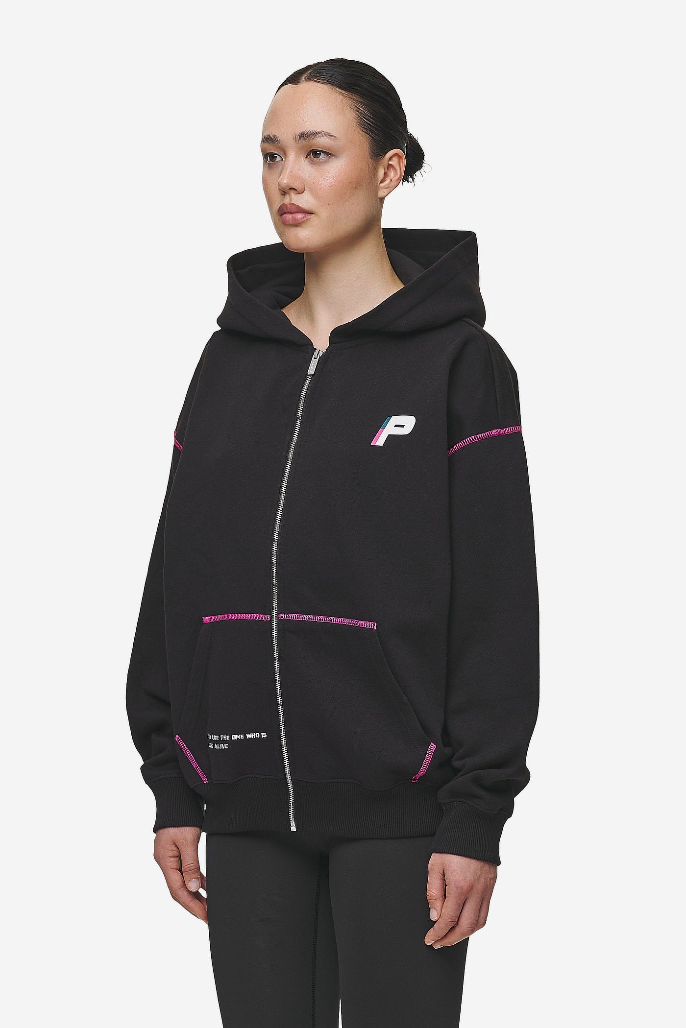 Pegador Jenna Oversized Sweat Jacket Washed Black Gegenansicht aus der Most Alive Kollektion für DaHerren