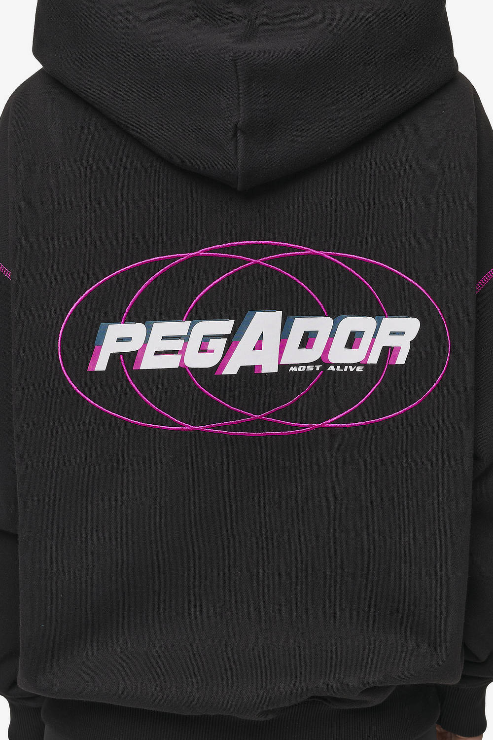 Pegador Jenna Oversized Sweat Jacket Washed Black Detailshot aus der Most Alive Kollektion für DaHerren