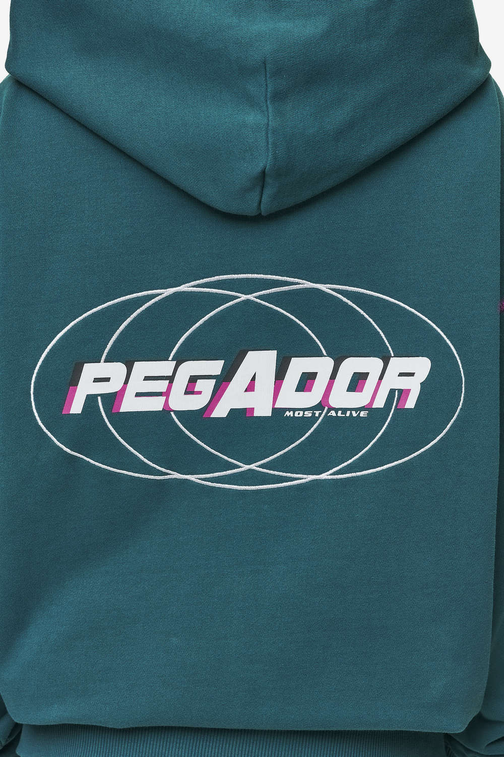 Pegador Jenna Oversized Sweat Jacket Washed Urban Turquoise Detailshot aus der Most Alive Kollektion für DaHerren