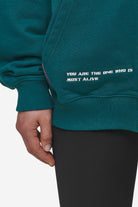 Pegador Jenna Oversized Sweat Jacket Washed Urban Turquoise Detailshot aus der Most Alive Kollektion für DaHerren