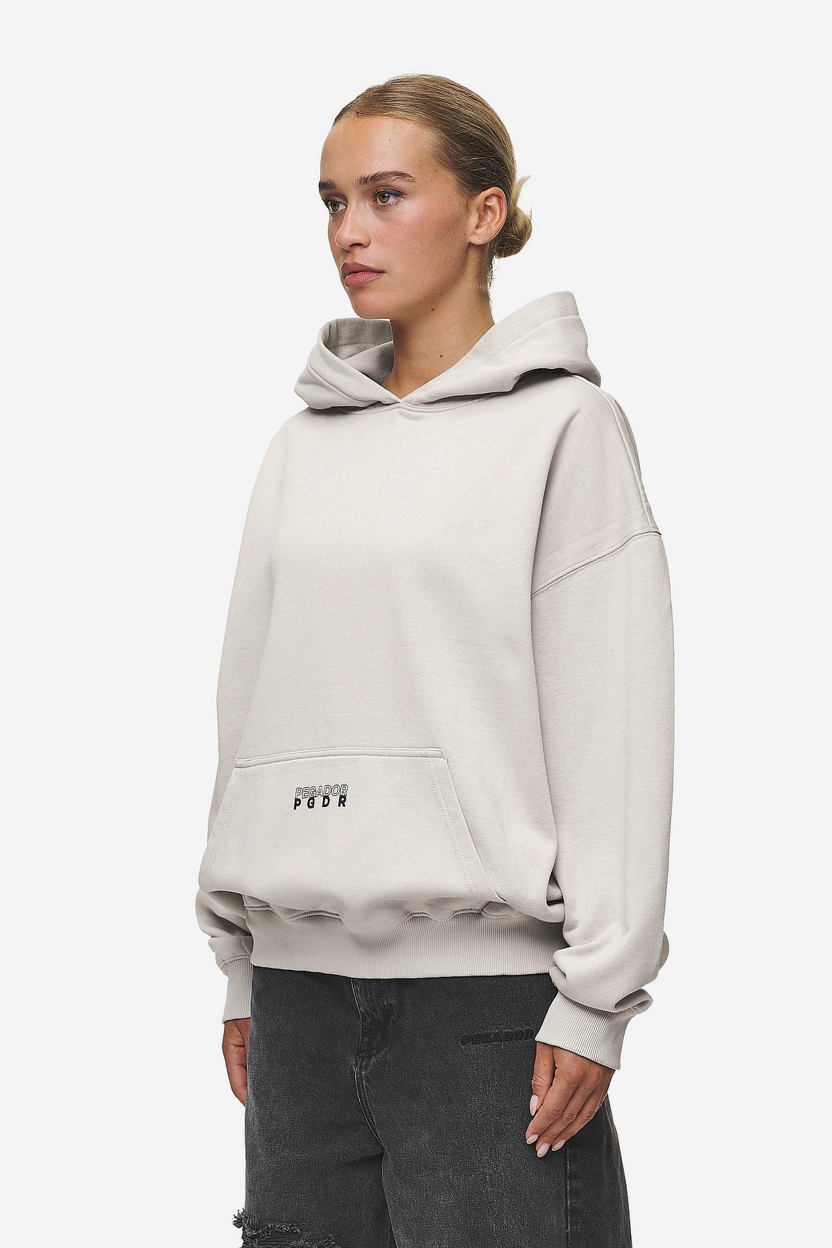 Pegador Nisa Oversized Hoodie Washed Moon Grey Gegenansicht aus der Most Alive Kollektion für DaHerren