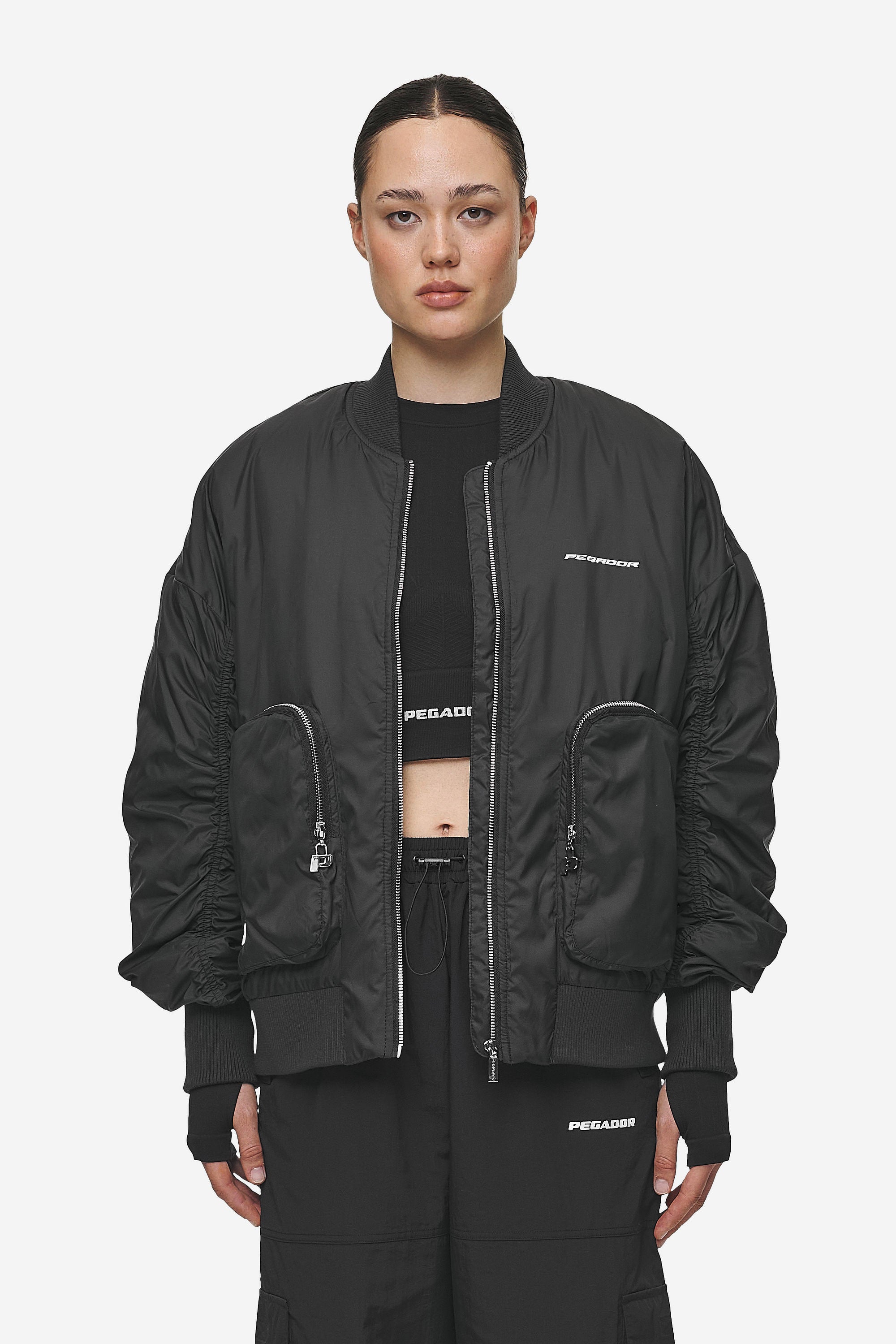 Pegador Shila Oversized Bomberjacket Black Hauptansicht aus der Most Alive Kollektion für DaHerren