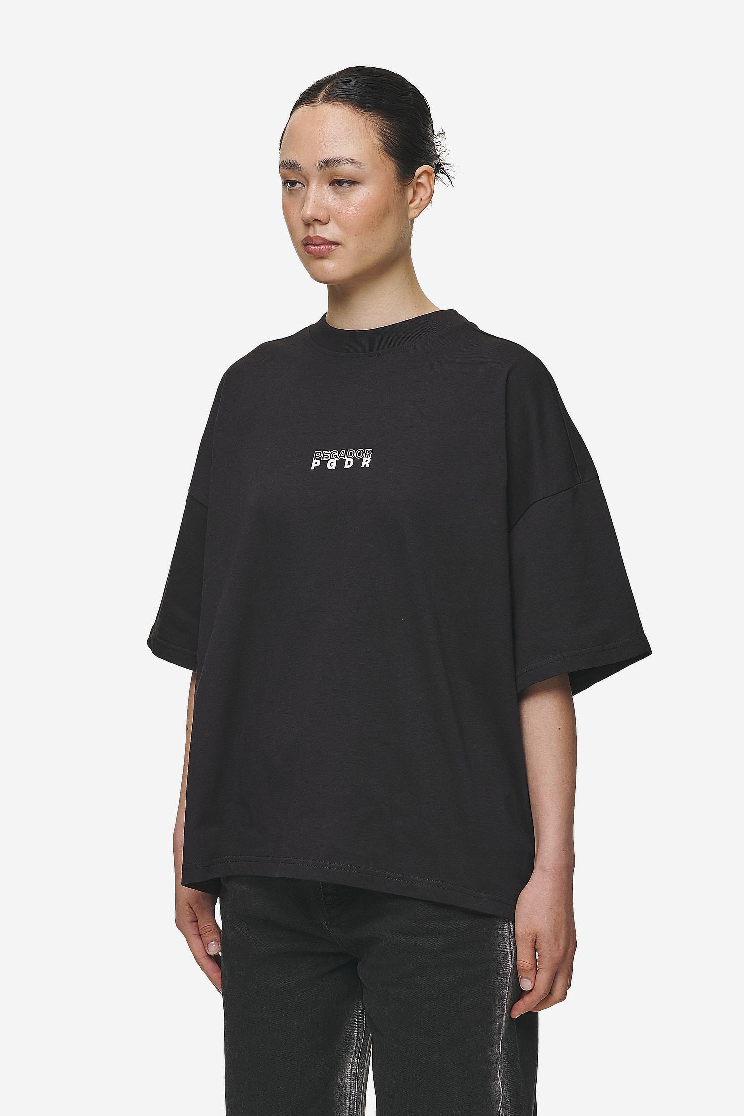 Pegador Nisa Heavy Oversized Tee Washed Black Gegenansicht aus der Most Alive Kollektion für DaHerren