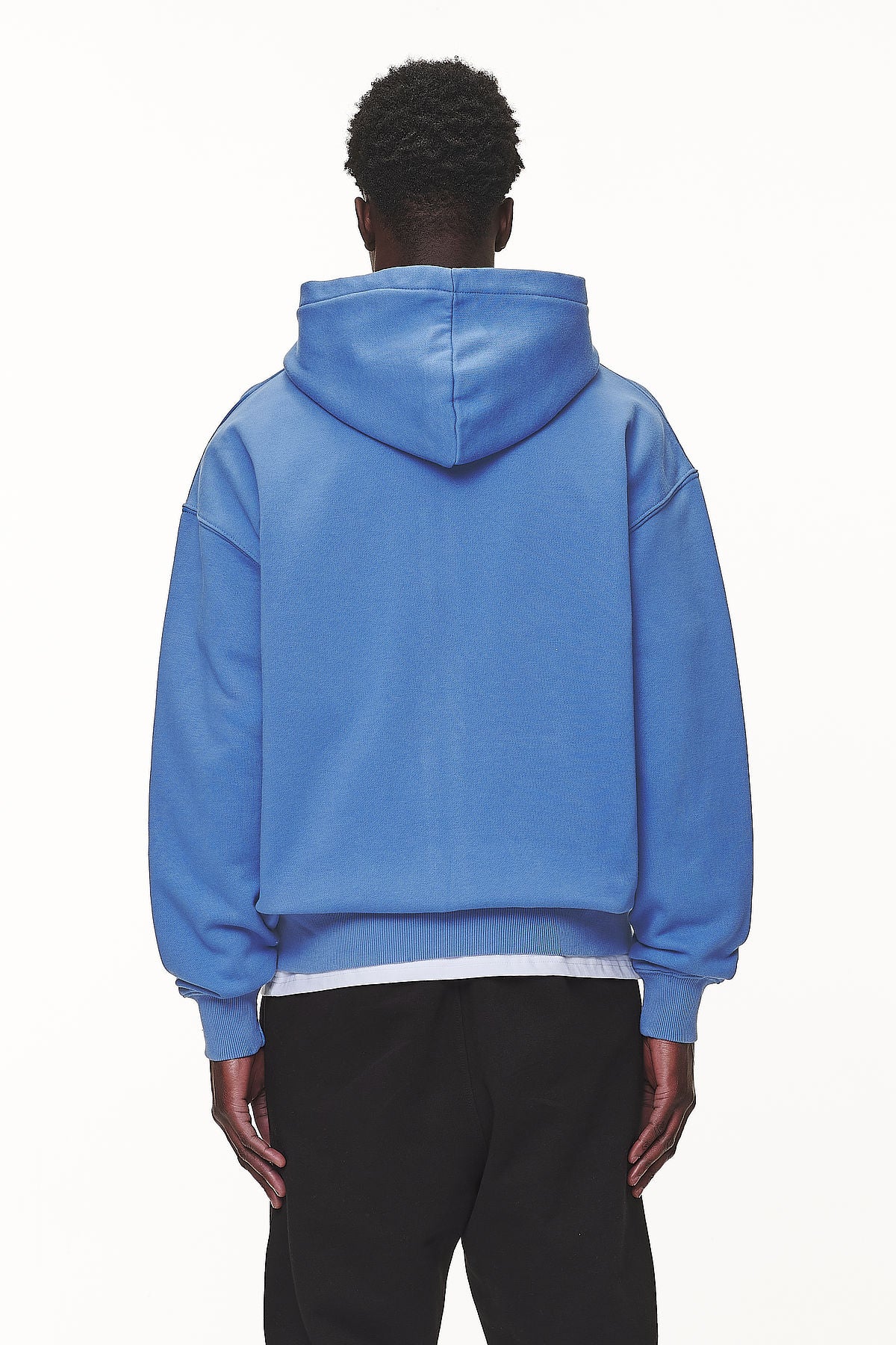 Pegador Logo Oversized Hoodie Washed Retro Blue White Gum Gegenansicht aus der Never Too Late Kollektion für Herren