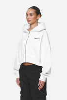 Pegador Marla Cropped Zip Hoodie White Black Gum Seitenansicht aus der Never Too Late Kollektion für DaHerren