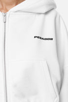 Pegador Marla Cropped Zip Hoodie White Black Gum Detailshot aus der Never Too Late Kollektion für DaHerren