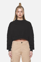 Pegador Kintore Cropped Oversized Raglan Sweater Black Seitenansicht aus der Never Too Late Kollektion für DaHerren