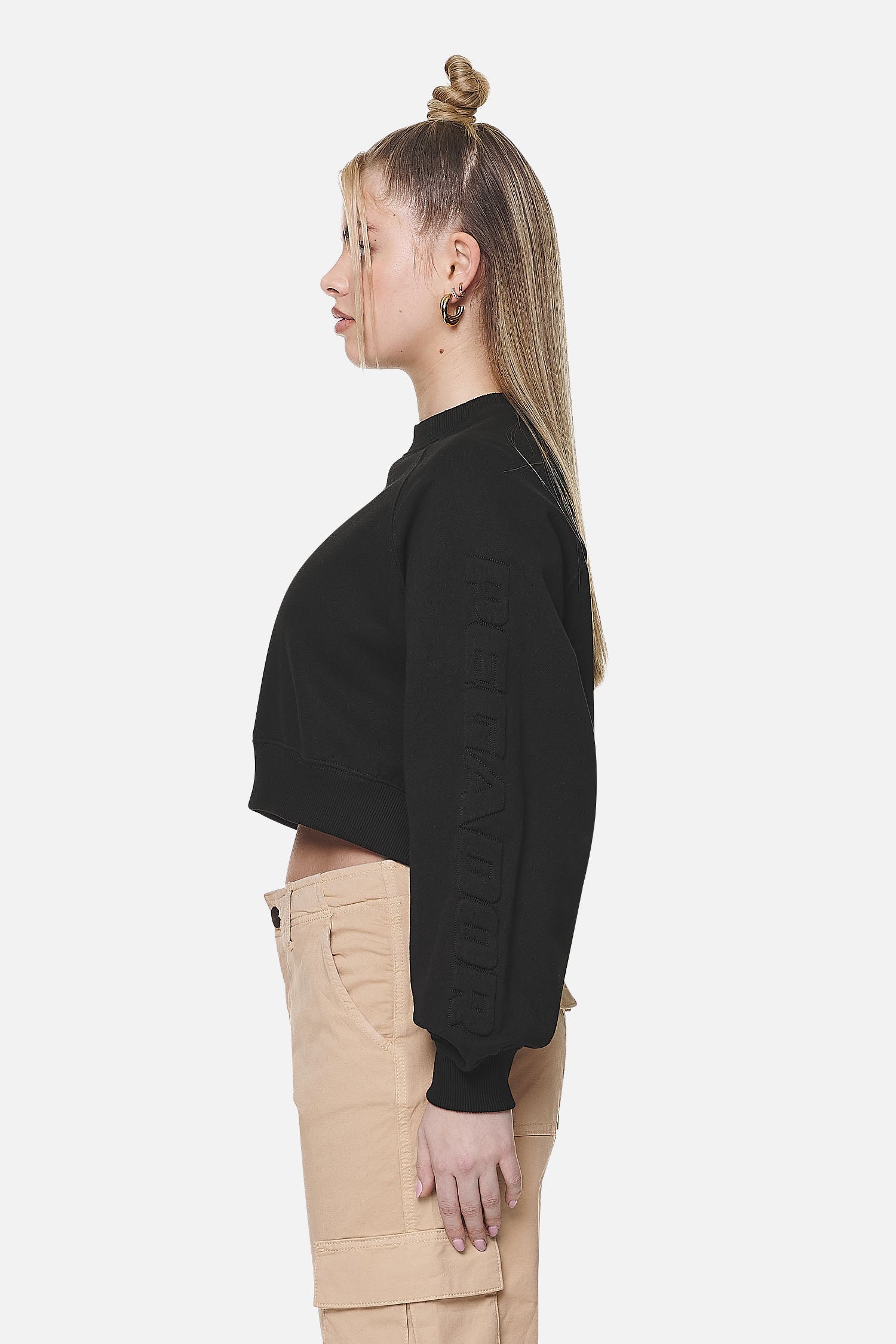 Pegador Kintore Cropped Oversized Raglan Sweater Black Gegenansicht aus der Never Too Late Kollektion für DaHerren