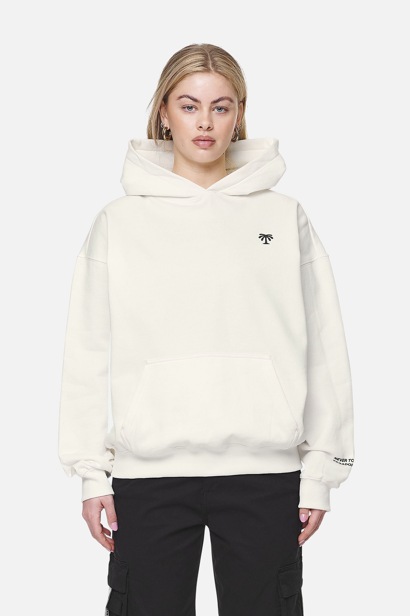 Pegador Palmyra Oversized Hoodie Washed Coconut Milk Seitenansicht aus der Never Too Late Kollektion für DaHerren