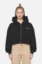 Pegador Marla Cropped Zip Hoodie Black White Gum Hauptansicht aus der Never Too Late Kollektion für DaHerren