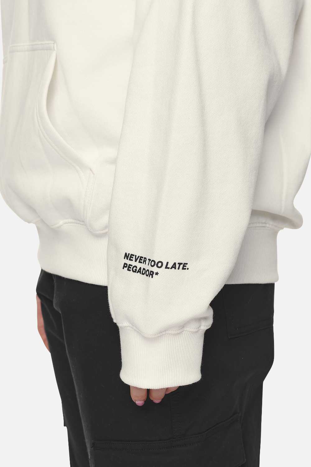 Pegador Palmyra Oversized Hoodie Washed Coconut Milk Detailshot aus der Never Too Late Kollektion für DaHerren