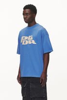 Pegador Danico Boxy Tee Washed Retro Blue Seitenansicht aus der Never Too Late Kollektion für Herren