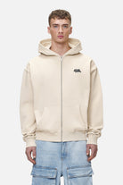 Pegador Narson Oversized Sweat Jacket Washed Desert Sand Seitenansicht aus der Never Too Late Kollektion für Herren