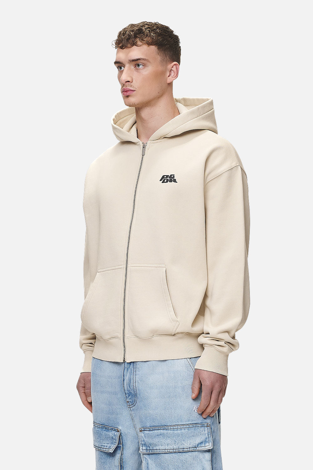 Pegador Narson Oversized Sweat Jacket Washed Desert Sand Gegenansicht aus der Never Too Late Kollektion für Herren