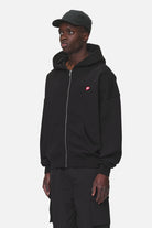 Pegador Leono Boxy Sweat Jacket  Washed Black Seitenansicht aus der Never Too Late Kollektion für Herren