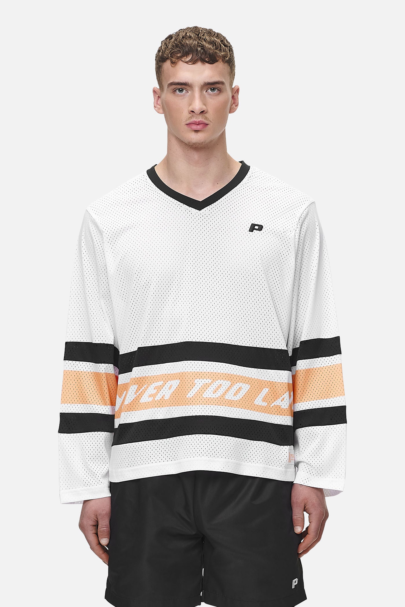 Pegador Johnsen Mesh Longsleeve White Apricot Hauptansicht aus der Never Too Late Kollektion für Herren