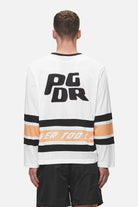 Pegador Johnsen Mesh Longsleeve White Apricot Detailshot aus der Never Too Late Kollektion für Herren