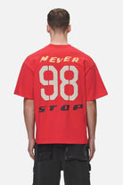 Pegador Corey Boxy Tee Washed Red Detailshot aus der Never Too Late Kollektion für Herren