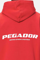 Pegador Colne Logo Oversized Sweat Jacket Washed Red Detailshot aus der Never Too Late Kollektion für Herren