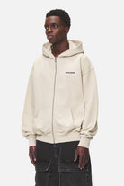 Pegador Colne Logo Oversized Sweat Jacket Washed Desert Sand Gegenansicht aus der Never Too Late Kollektion für Herren