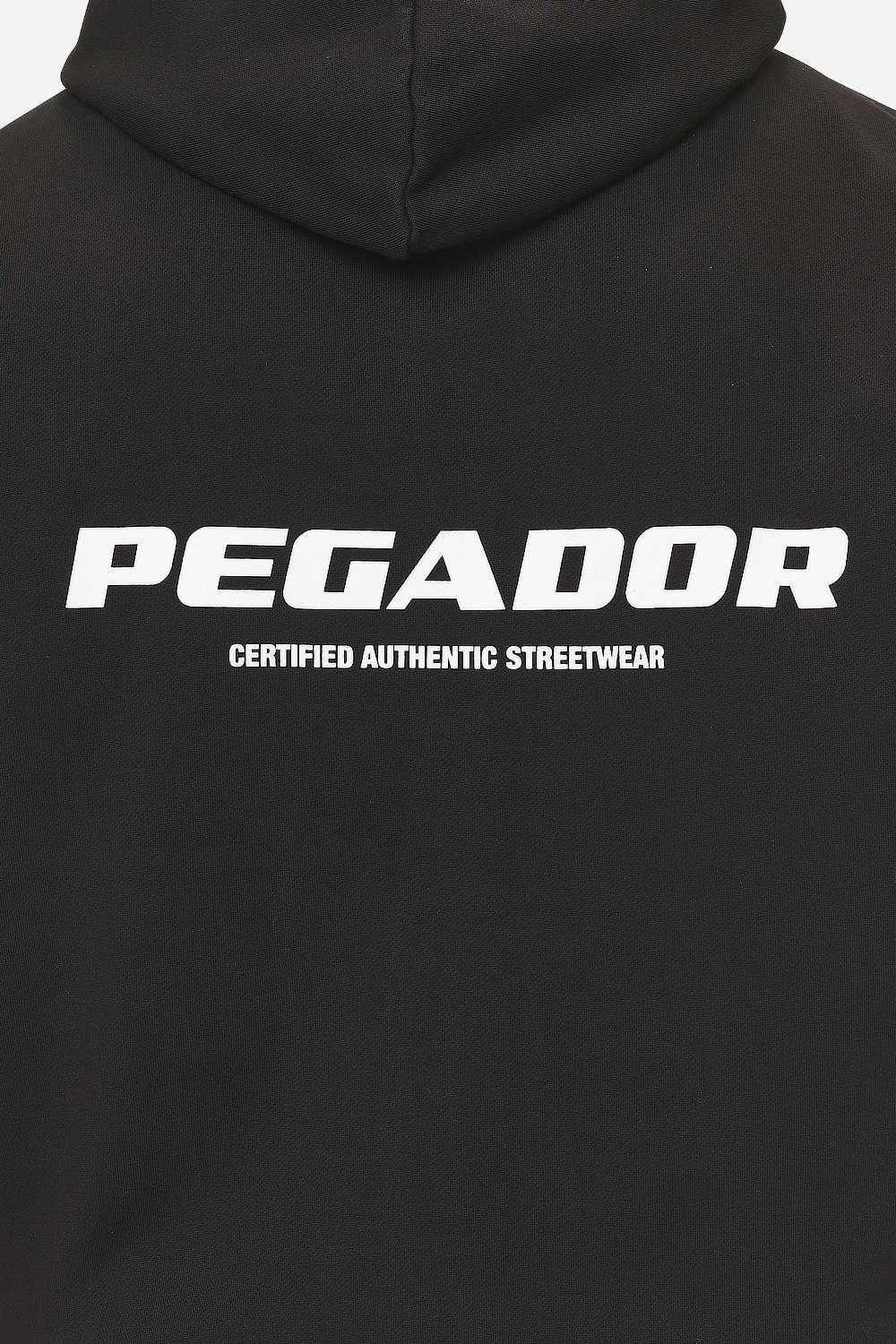 Pegador Colne Logo Oversized Sweat Jacket Washed Black Detailshot aus der Never Too Late Kollektion für Herren