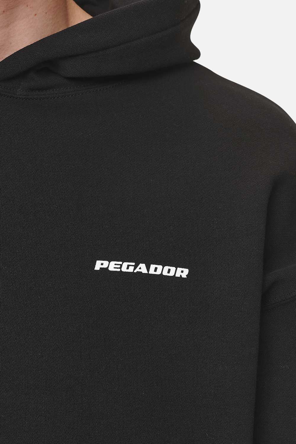 Pegador Logo Oversized Hoodie Washed Black White Gum Detailshot aus der Never Too Late Kollektion für Herren