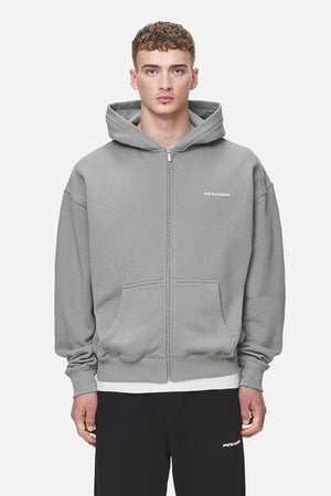 Pegador Logo Oversized Sweat Jacket Washed Cool Grey White Gum Hauptansicht aus der Never Too Late Kollektion für Herren