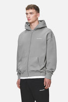 Pegador Logo Oversized Sweat Jacket Washed Cool Grey White Gum Seitenansicht aus der Never Too Late Kollektion für Herren