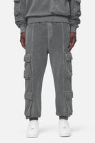 Pegador Harvey Terry Cargo Sweat Pants Vintage Grey Hauptansicht aus der Never Too Late Kollektion für Herren