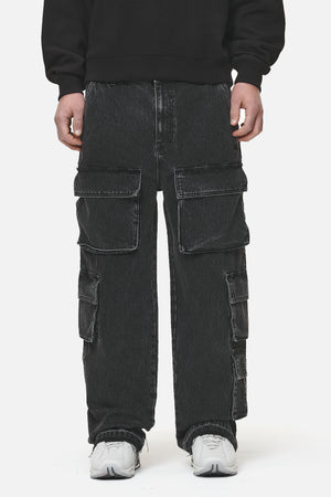 Pegador Lark Loose Cargo Jeans Heavy Washed Black Hauptansicht aus der Never Too Late Kollektion für Herren